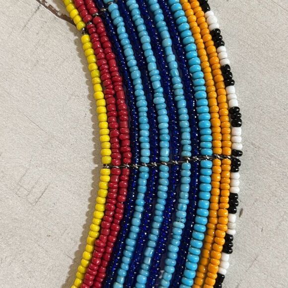 African Beaded Tribal Necklace - Picture 4 of 7